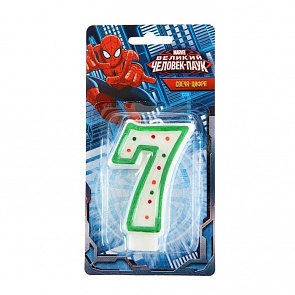 Свеча-цифра "7" - Человек-Паук (Веселый Праздник, SVC-7/SPMsim)